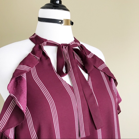 City Triangles Halter Stripe Ruffle Dress - Picture 6 of 8